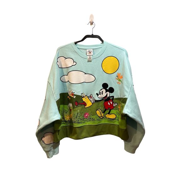 Disney Parks Mickey garden collection short sweatshirt by Mickey and Co. large - Picture 1 of 10